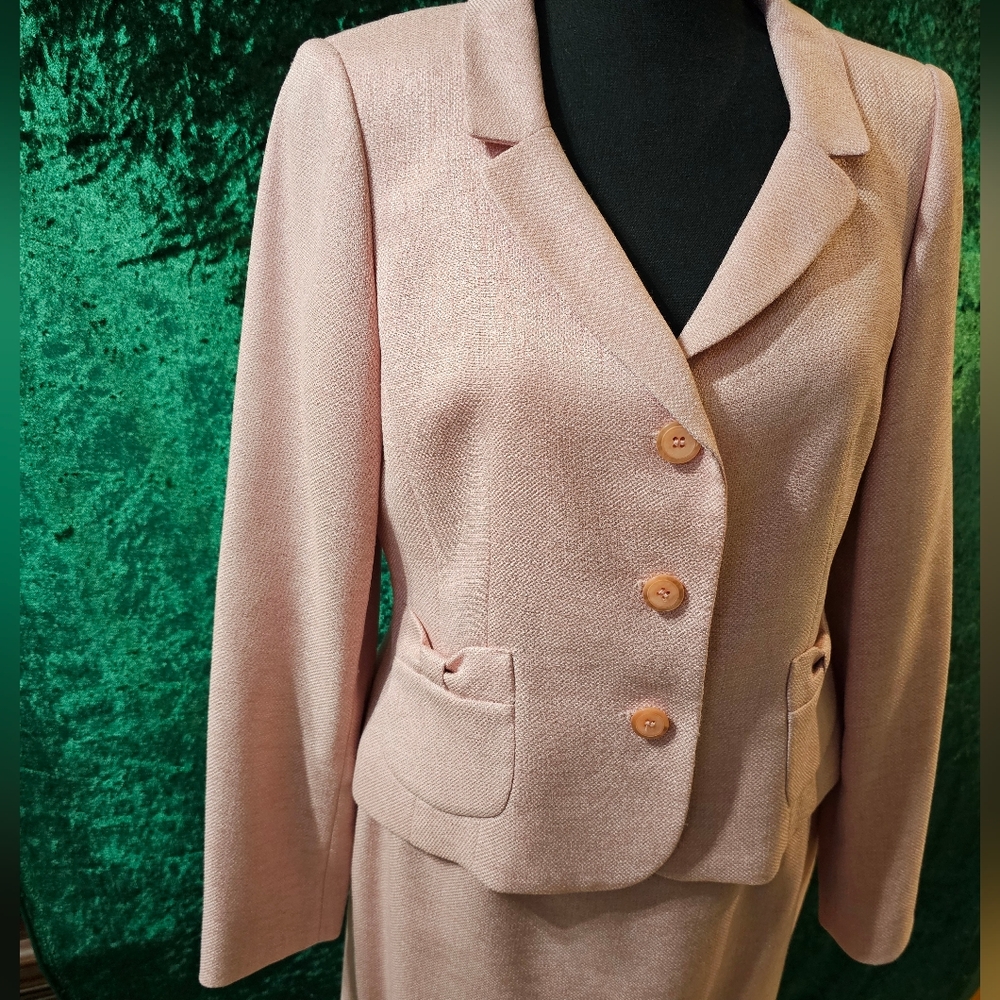 Chic Blush PINK JONES NEW YORK SUIT Jacket & Skirt 8P